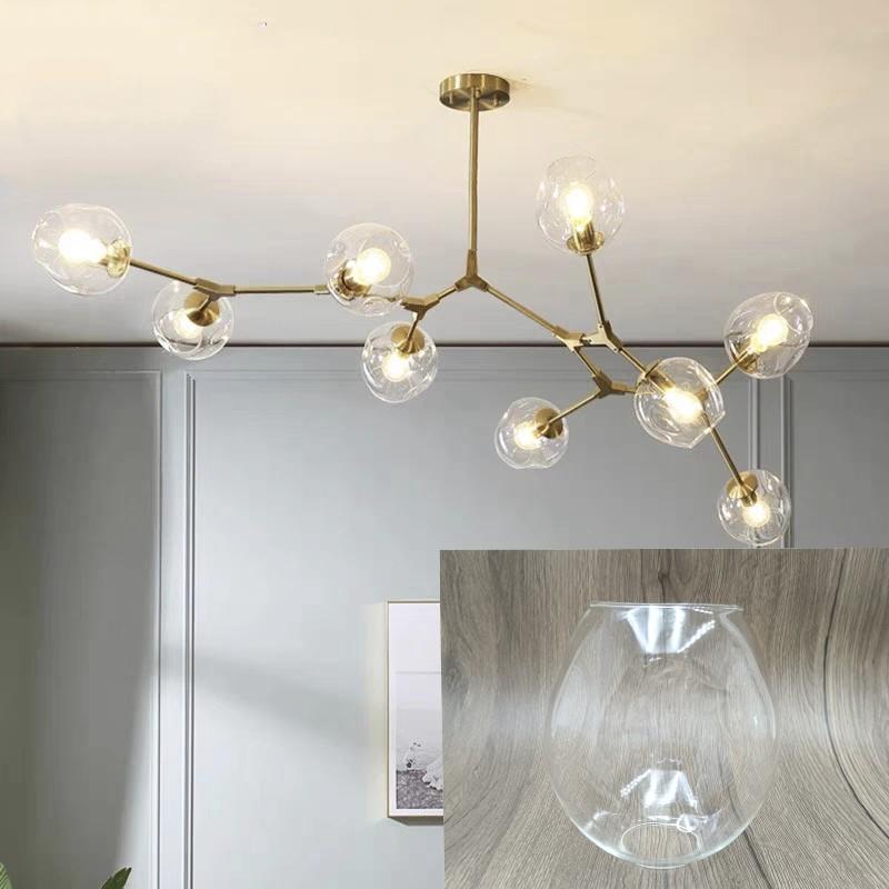 Amber Gradient Glass Chandelier - European Style Molecule Design for Living or Dining Room