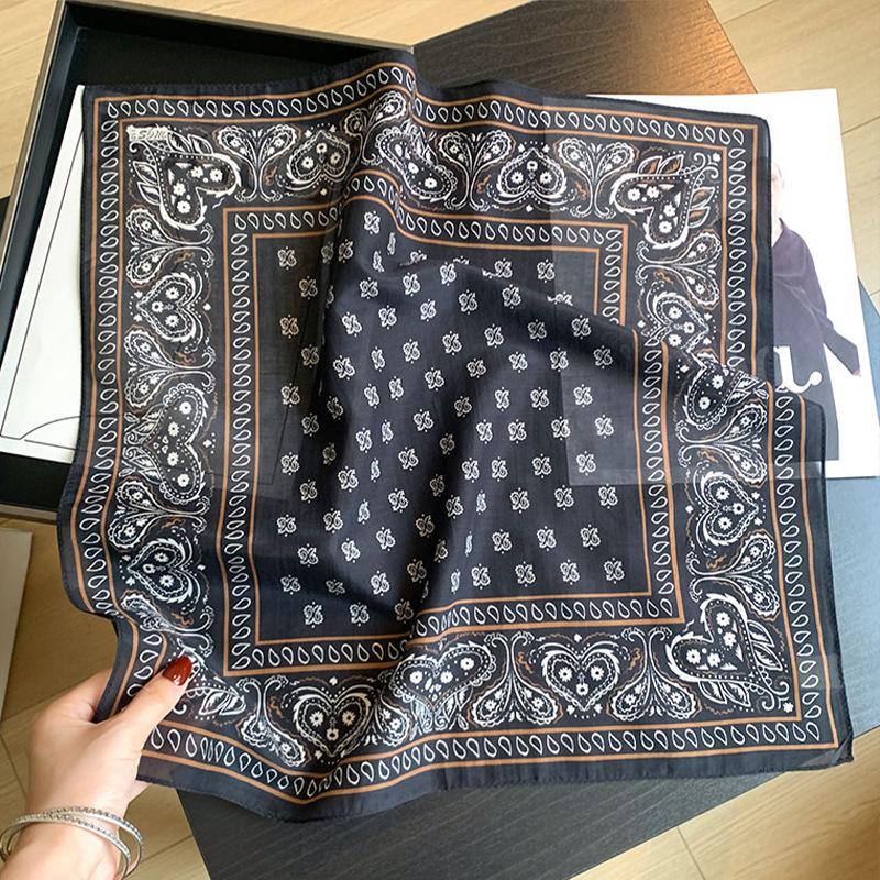 Elegant versatile square scarf, new high-end silk scarf for women, spring/autumn/summer printed neck scarf, neck scarf