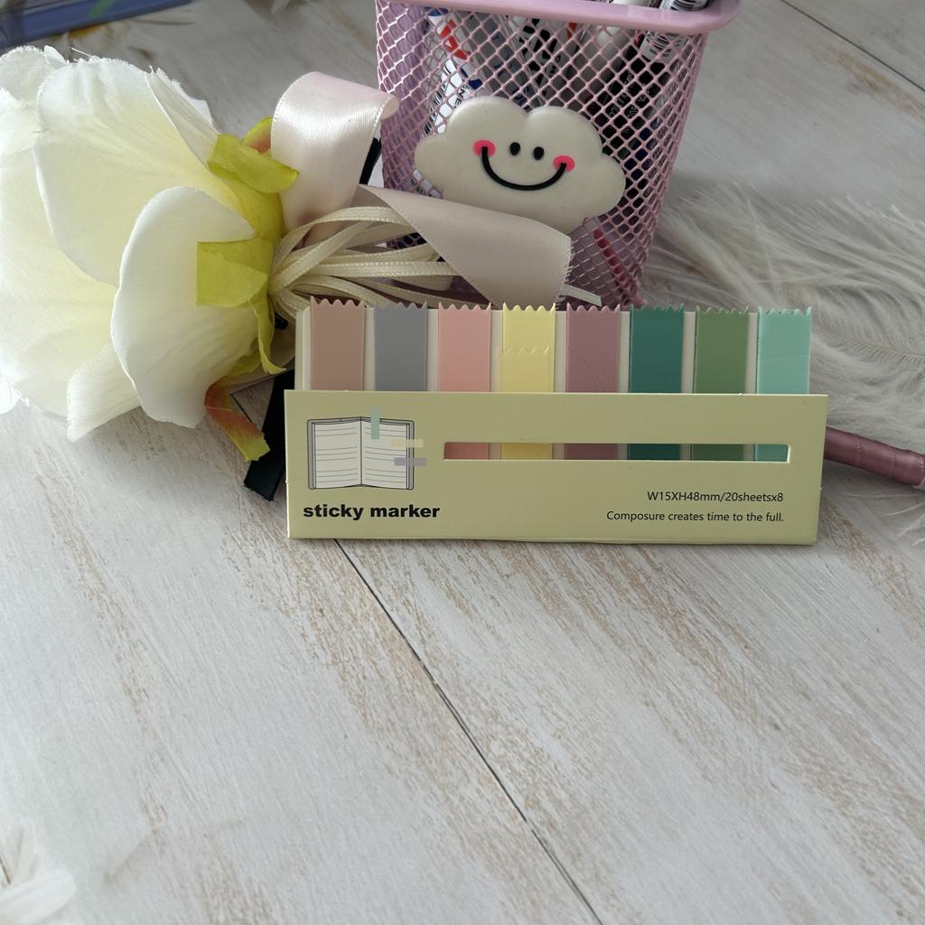 160-1280 Sheets Index Sticker Transparent Colorful Sticky Note Pads Memo Pad Office School Stationery Self-Adhesive Stickers