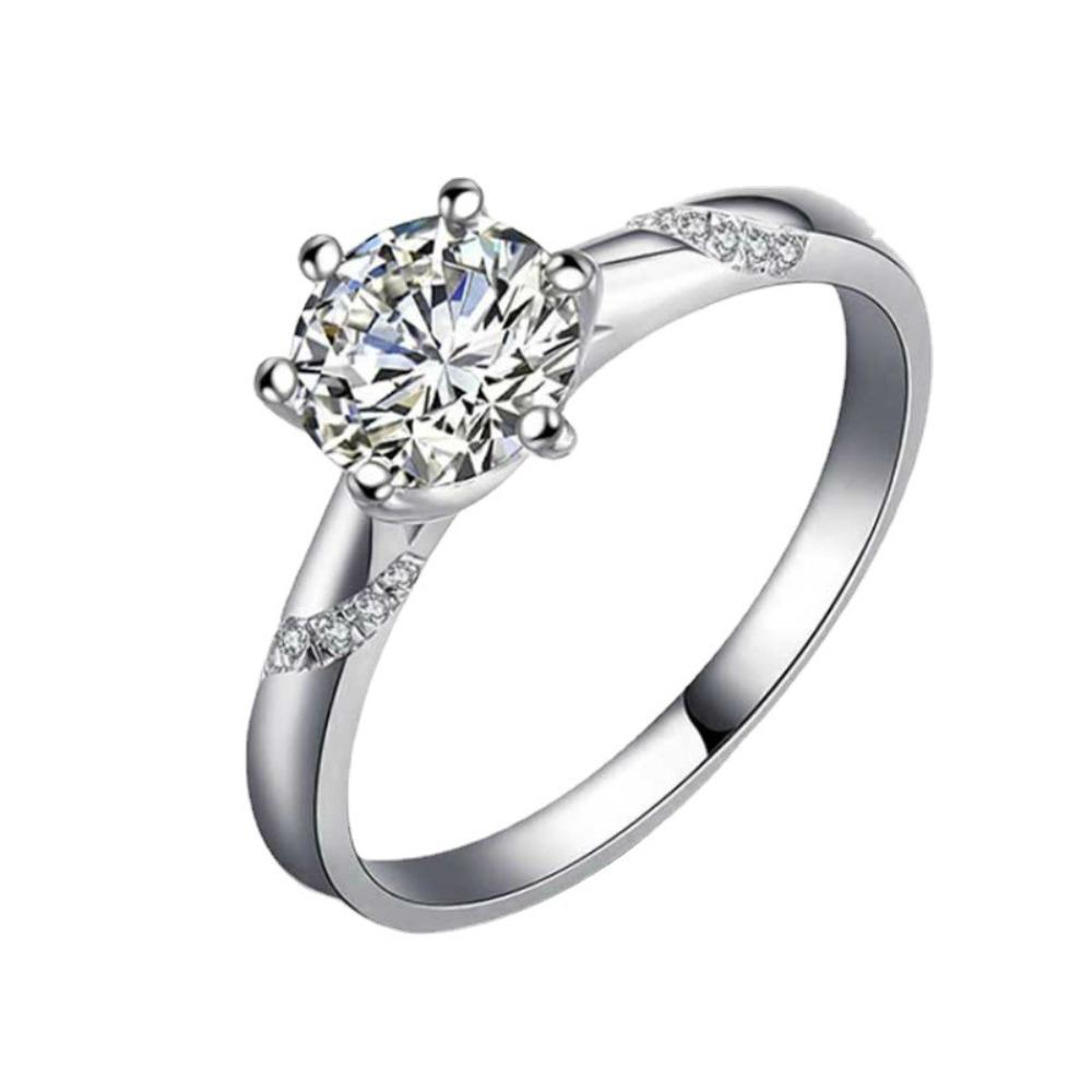 

PT950 Plated Open Ring D Color High Carbon Moissanite Classic Engagement Ring adjustable