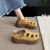 Muffin thick-soled heightening baotou sandals women's 2025 new summer Roman shoes small pig cage shoes loafers