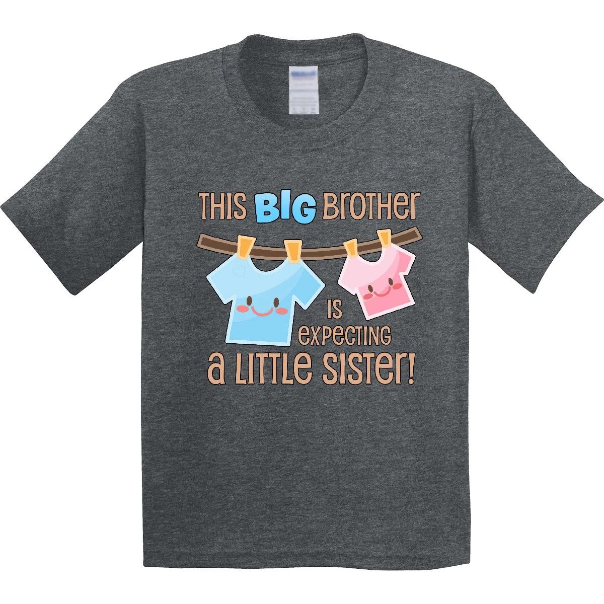 

Inktastic This Big Brother Is Expecting A Little Sister Youth kids boys T-Shirt Gender Sis 130