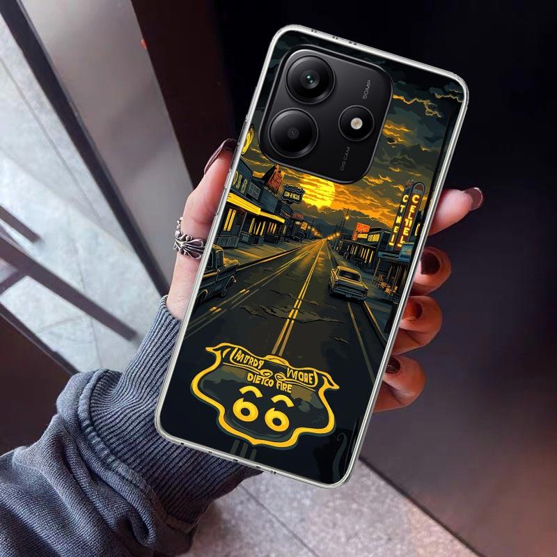

America Route 66 Phone Case For Xiaomi Redmi Note 15 14 14S 13 12S 12 Pro Plus 11S 11 10S 10 4G Cover 11E 11T 5G Print Fundas Re Redmi Note 15 Pro 5G