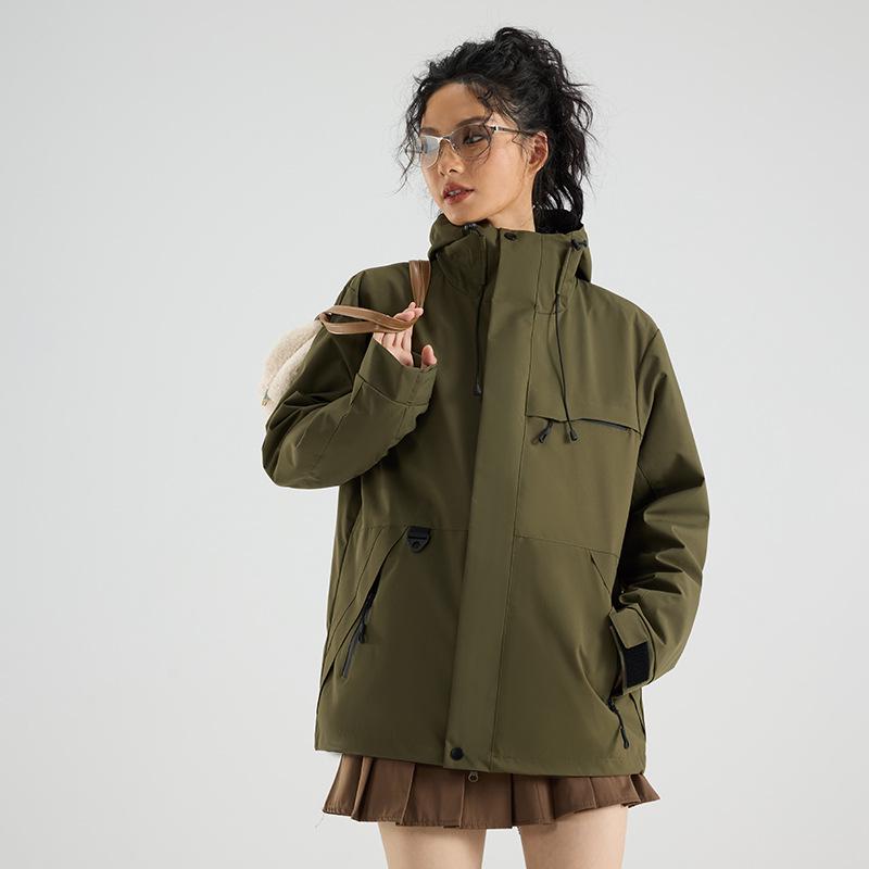 

Camel Style Women s & Men s Windproof Waterproof Outdoor Jacket - Autumn/Winter Travel & Mountaineering Suit. M зелений