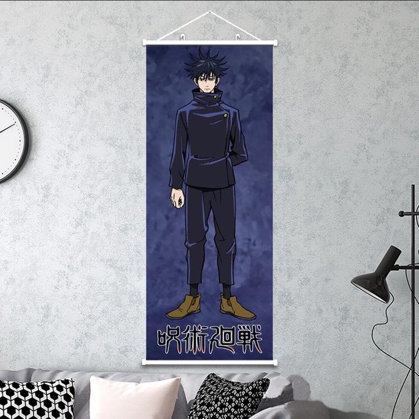 

Магическая битва Годжо, Юдзи, Мегуми Подвесной свиток 35x90 см - Термоперенос, Доступны разные размеры. 30X75CM