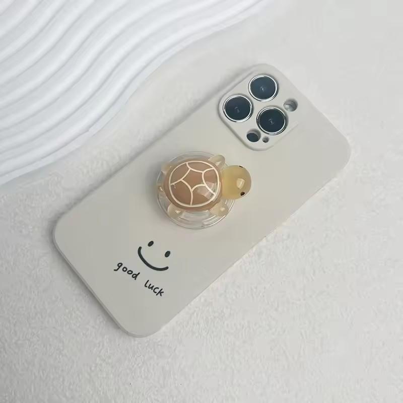 Korean Cute Luminous Turtle Phone Holder Griptok Finger Ring Support for iPhone Samsung Cases Grip Tok Socket Bracket Girl Gift