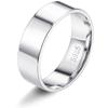Fansilver S925 Sterling Silver Rings for Women Men 18K White Gold Plated Stackable Statement Thin Plain Thumb Ring Wedding Bands