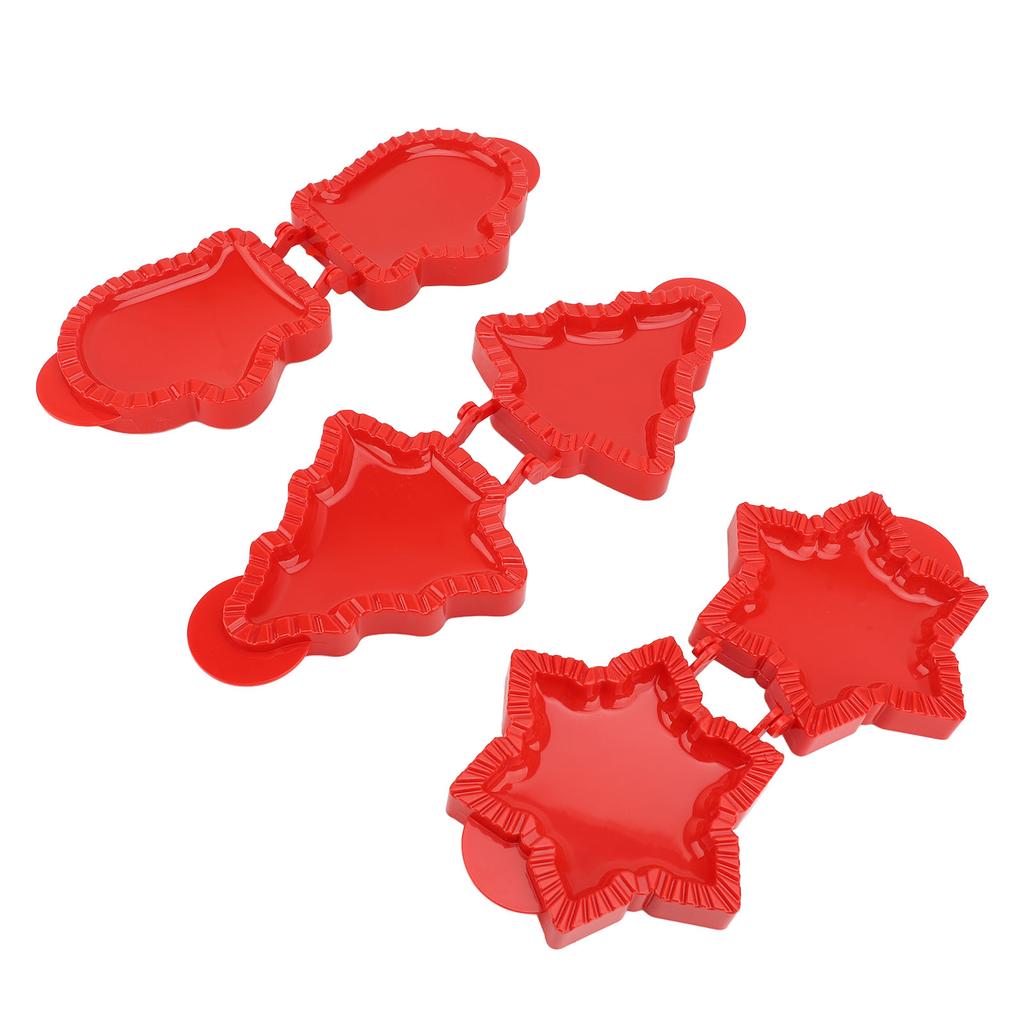3pcs Pocket Pie Snowflake Mitt Xmas Tree Shape Press Dough Presser Pocket Pie Maker Set for Xmas Par