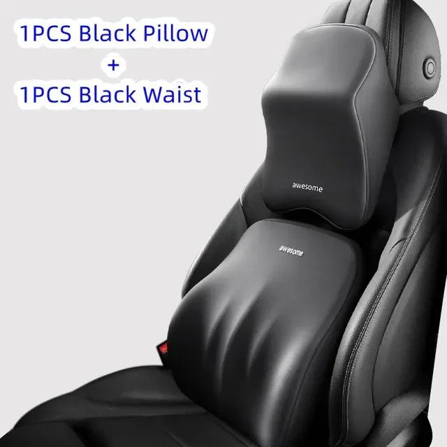 TOH Car Headrest Lumbar Support Pillow Memory Foam Neck Cushion With Shoulder Protector For Enhanced Comfort Tools Visible