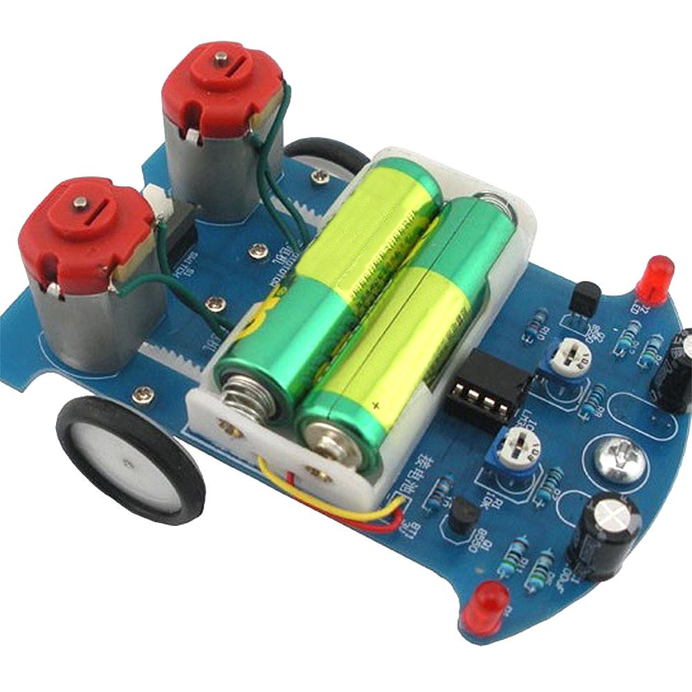 D2-5 Intelligent Cart DIY Kits Auto Trace Patrol Cart DIY Soldering Practice Kit Intelligent Tracking Line Car Kit