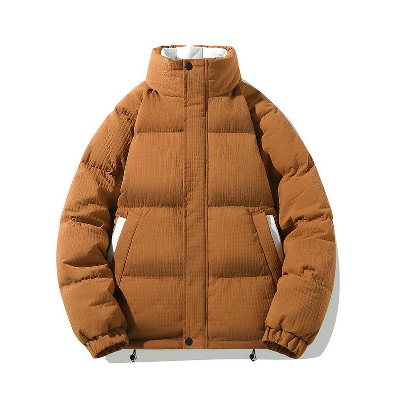 Short glossy down jacket for men and women, thickened white duck down loose, couple fake two-piece fashion new winter