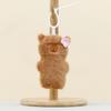 Plush Animal Keychain With Straw Bear And Capybara Designs For Kids And Gift Enthusiasts