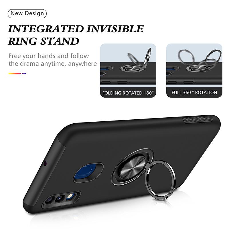 Samsung A20S/A30 Anti-Fingerprint Case with Magnetic Stand and Hidden Car Ring