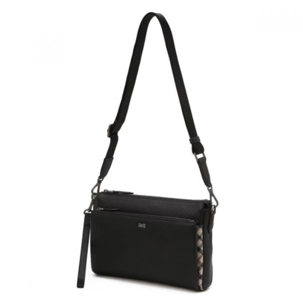 Daks Black Cowhide Crossbody Bag With Logo Decoration Dbba6f112bk