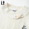 Izzue Sweet Lace Bow Pullover Sweater