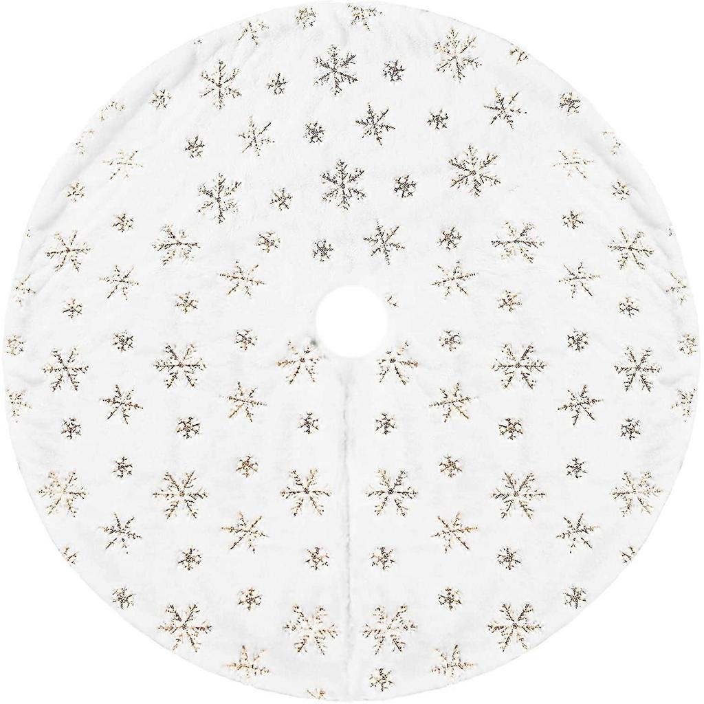 Christmas Gold 120cm Snow Sequin Tree Skirt
