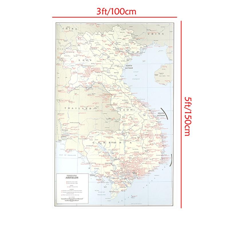 

Карта Вьетнама Настенный Арт Плакат Украшение Фон Домашний Офис Школьные Принадлежности 100*150cm / English Version
