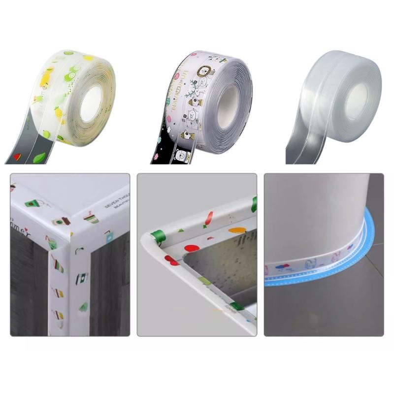 Kitchen Caulk Tape Sealant Tape Self Adhesive Clear Sealing Tape Shower Tile Sealant Tape for Kitchen Countertops Sink