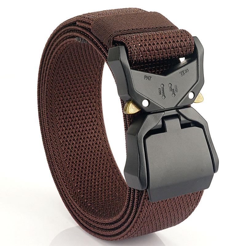Herren Taktischer Gürtel mit Schnellverschluss-Aluminiumschnalle und Nylon Elastisches Canvas