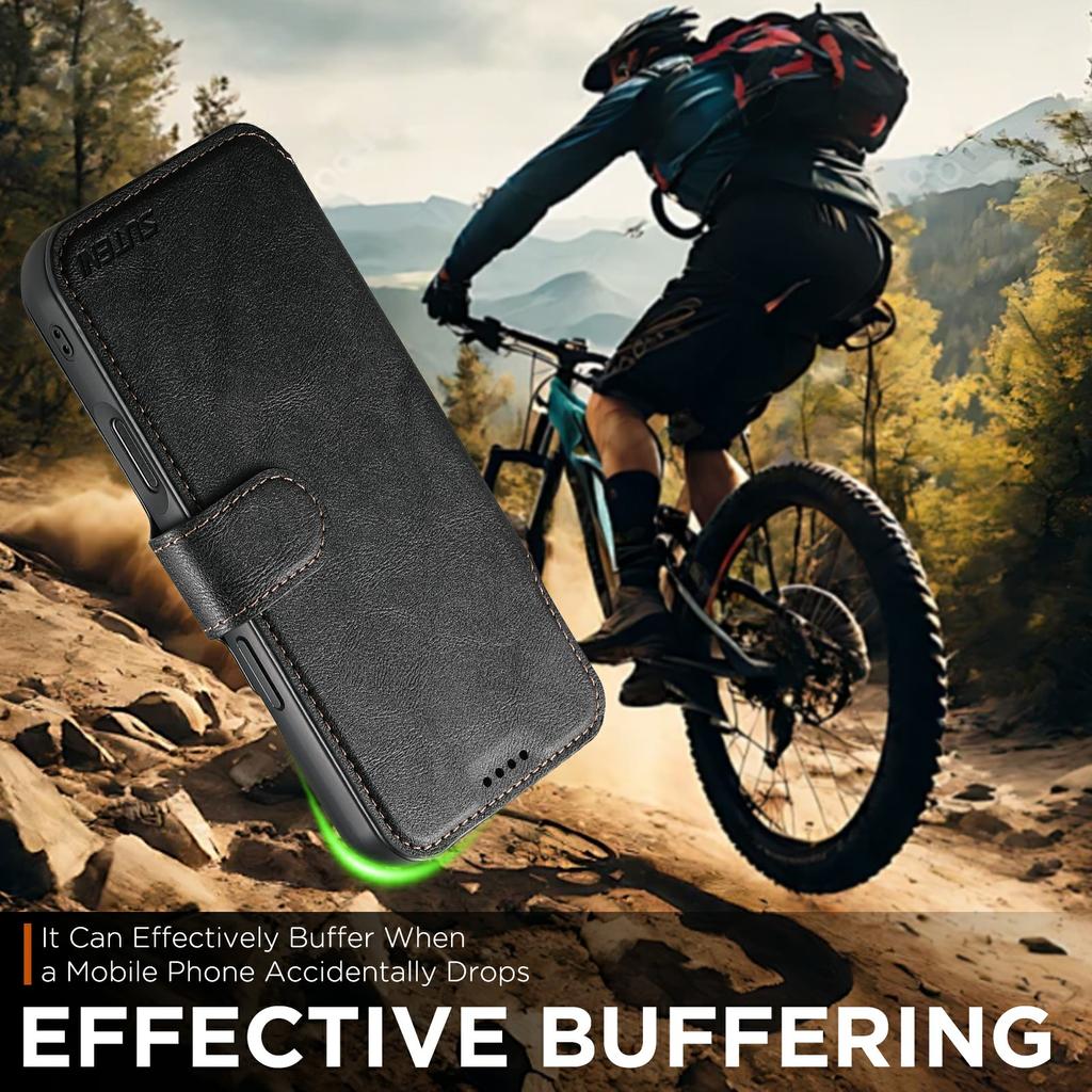 SUTENI Q-05 For iPhone 17 Pro Wallet Case 2 in 1 Detachable Leather Flip Phone Cover with Stand