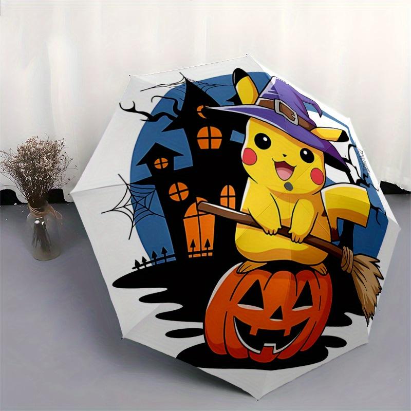 1pc Halloween Pikachu Witch Hat Automatic Opening and Closing Umbrella - Lightweight 3-Fold Design, Suitable for Fans, Travel, Daily Use, In