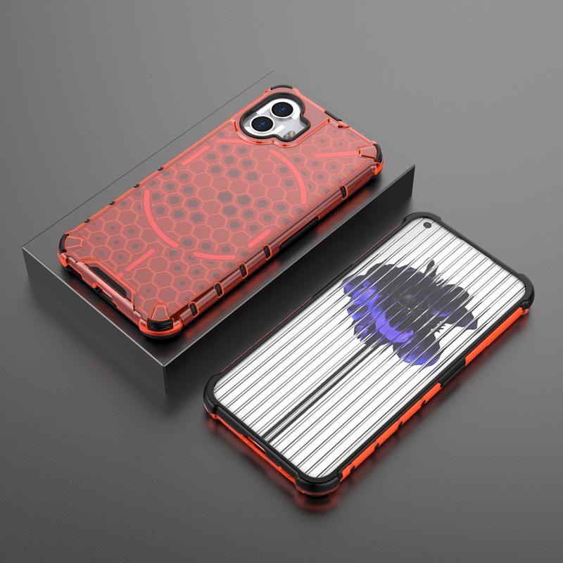 For Nothing Phone 2 1 Case Honeycomb Bumper Shield Transparent Protective Clear Phone Cover For Nothing Phone 2