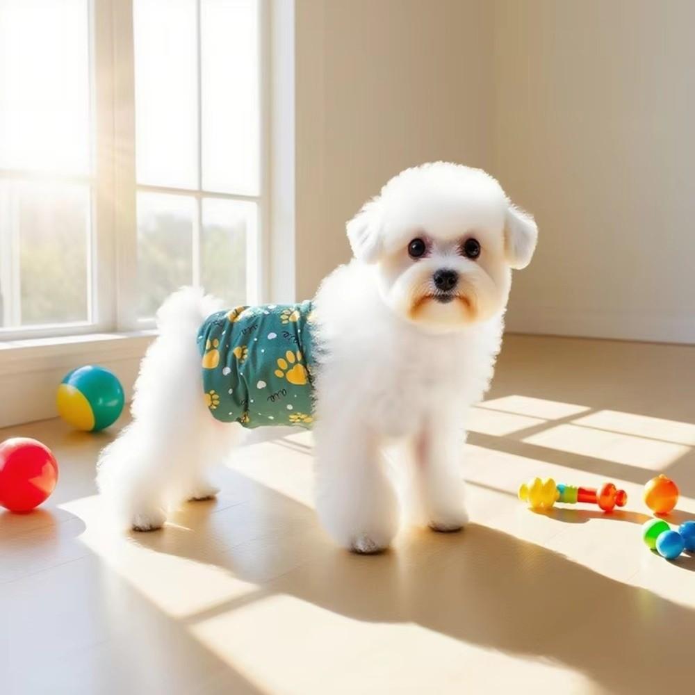 Portable Cute Dog Paw Print Male Dog Diapers Dog Diaper Doggie Diapers Washable Belly Bands Reusable Male Dogs Wraps