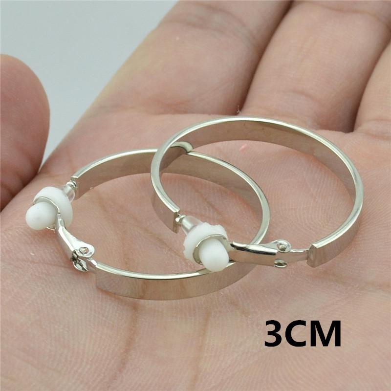 Women's Versatile Large Hoop Earrings - Trendy Personality In Black, Gold, Silver; Non-Piercing Ear Clips for Nightclubs