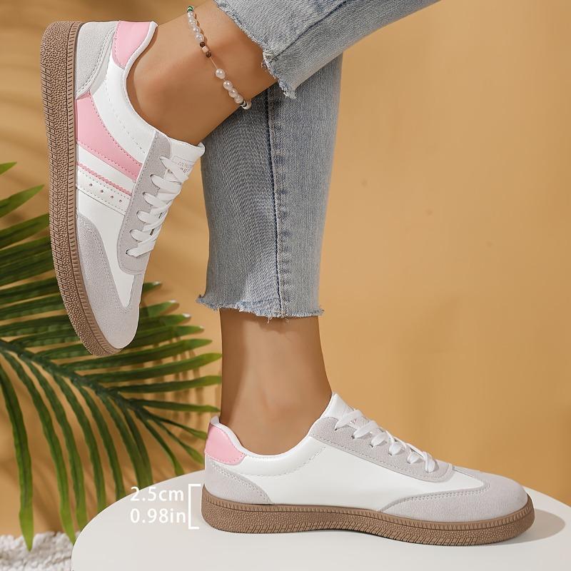 Four Seasons Fashion Neue Weiße Schuhe, Bequeme Farbblock-Sport-Retro-Schuhe, Koreanische Edition Freizeitschuhe