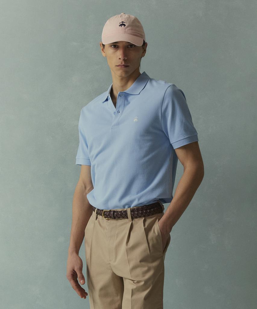BROOKS BROTHERS Logo Cotton Pique Polo Shirt (Blue) (Bbntmog201)