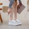 Summer woven hollow breathable muffin shoes women's 2025 summer new solid color lace-up board shoes thick sole 8 cm