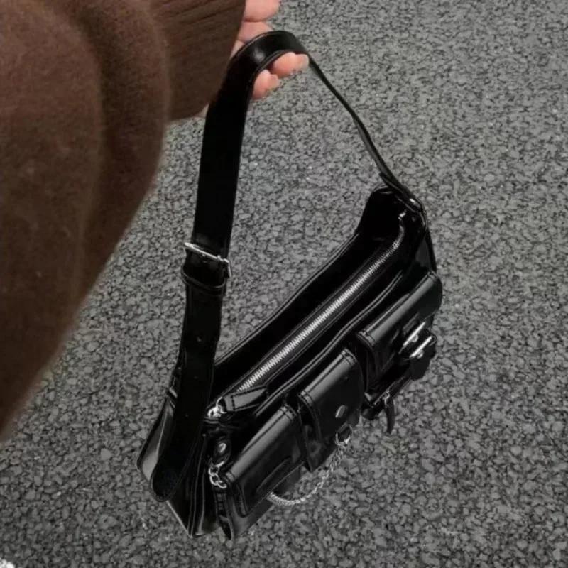Modetrend Neues Design Ketten Umhängetaschen Schultertaschen Harajuku PU Individualität Damentaschen