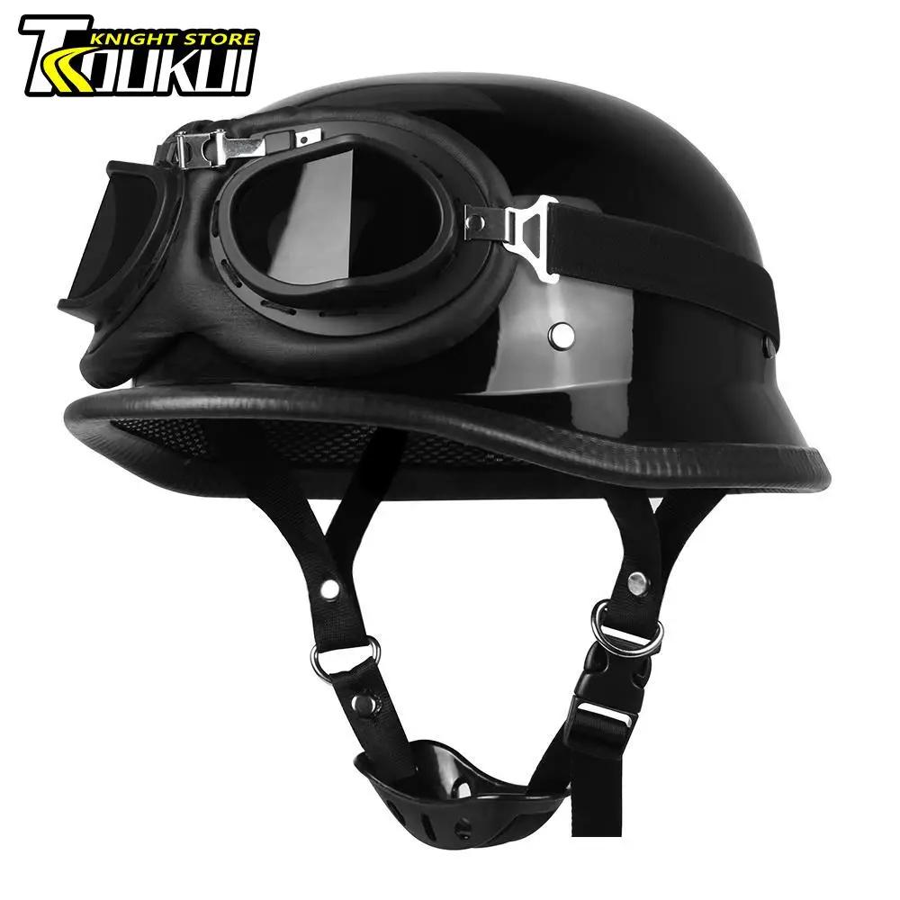 German Vintage Motorbike Helmet DOT Certification Half Helmet Retro Motorcycle Helmet Fashion Capacete De Moto Men Women