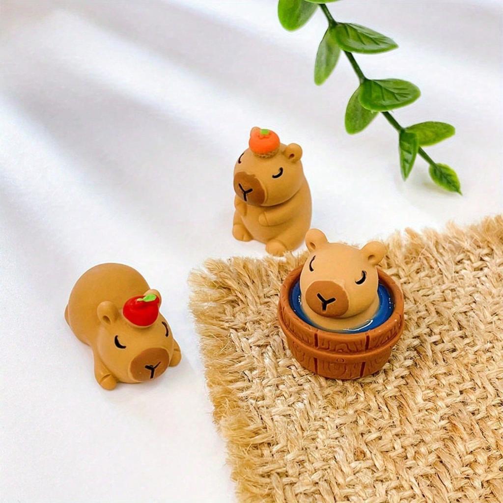 10/20/30Pcs Capybara Figurines Mini Capybara Tiny Resin Capybara Capybara Gifts Little Capybara Miniature Animal Craft Decor ,Random Color