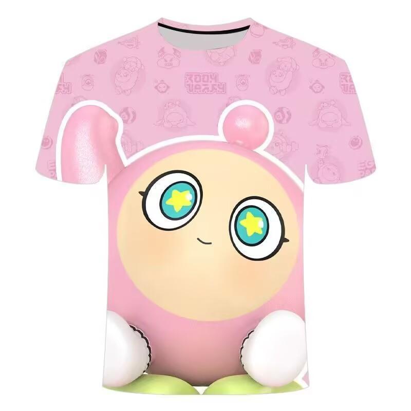 Egg Waffle 3D Printed T-shirt, children s clothing, cute short-sleeved T-shirt, cartoon 3D printed T-shirt 100