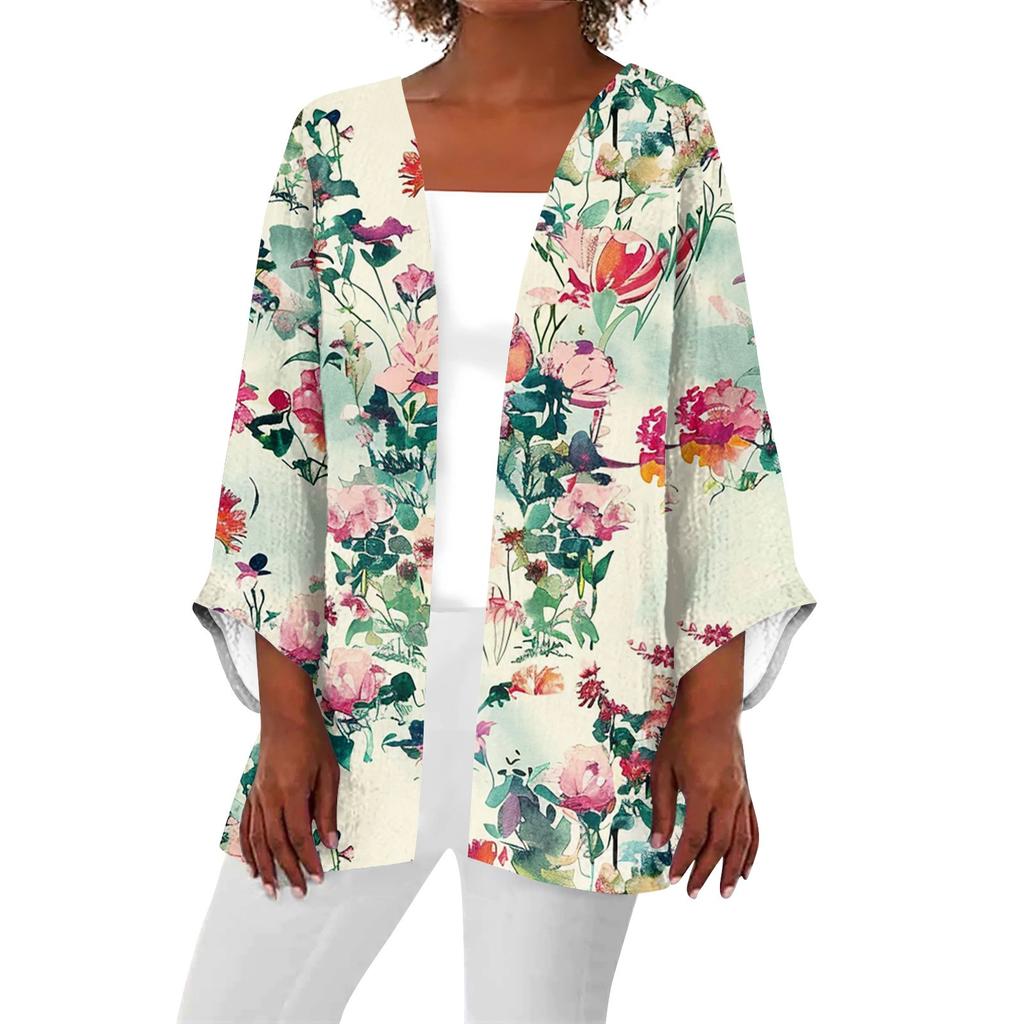 Dámská ležérní móda lehká středně dlouhá bunda s potiskem