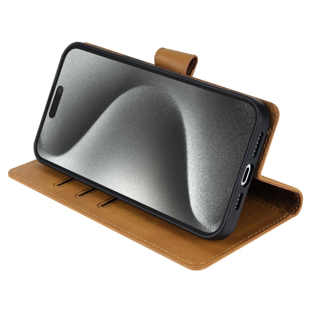 For iPhone 14 Pro Max Case PU Leather Magnetic Clasp Shockproof Cover