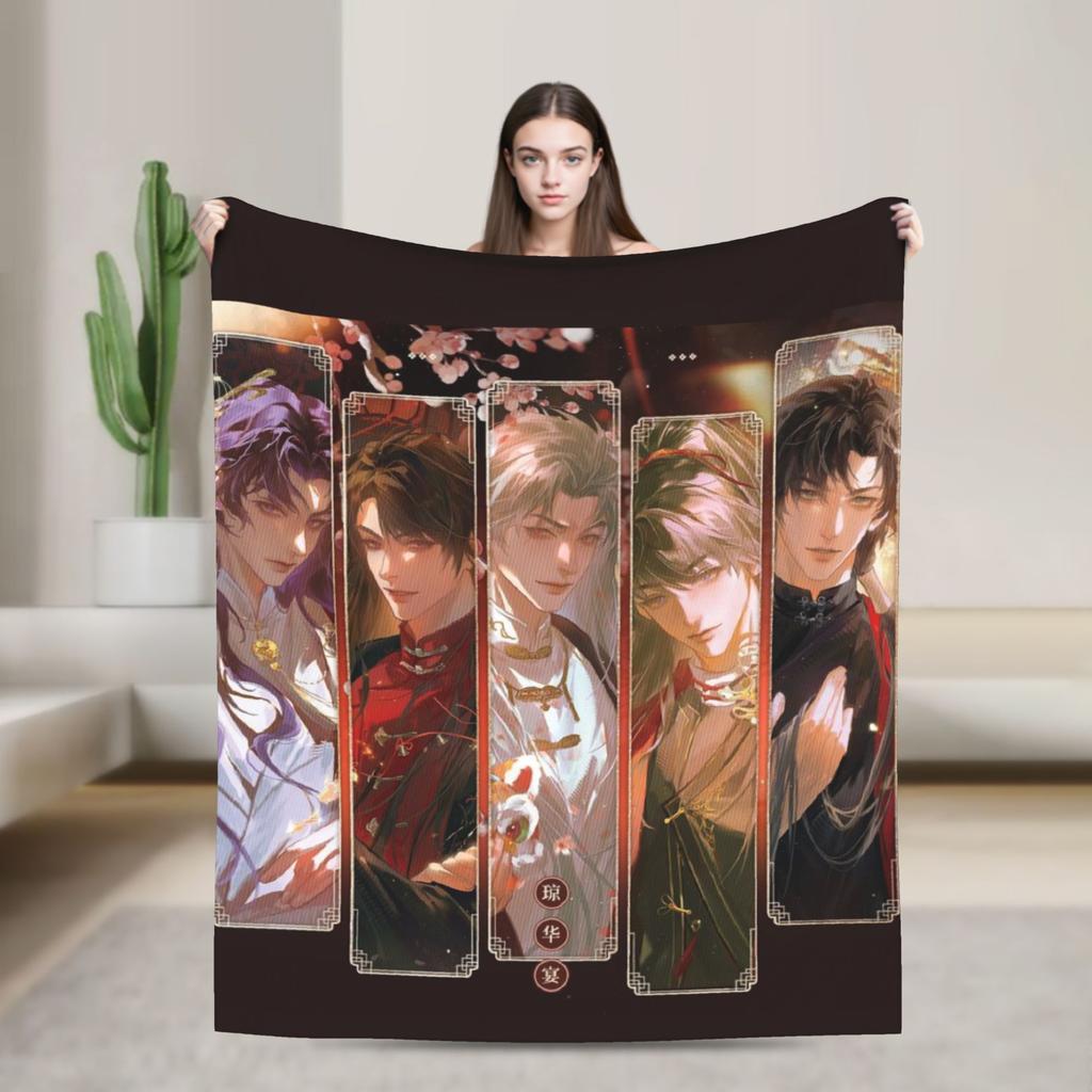 Zayne Sylus Xavier Caleb Rafayel Love And Deepspace Blankets For Couch Chair Picnic Flannel Bedspread Bed Cover