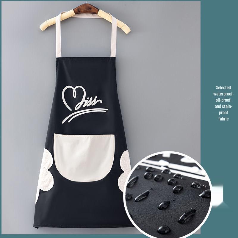 Korean Style Waterproof Stain-Resistant Cooking Apron with Print Logo