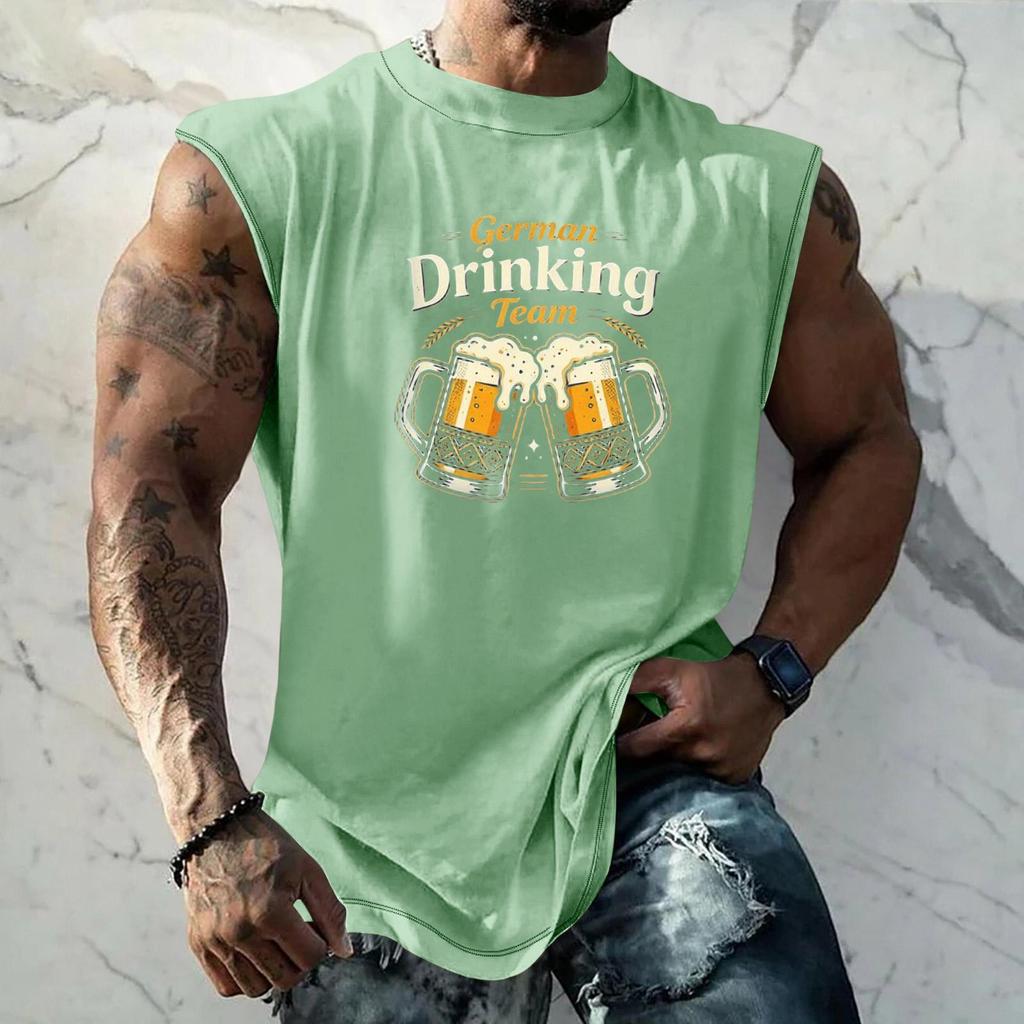 Men Sleeveless Tank Top Loose Fit Casual Streetwear Sport Vest with Unique Texture Print Suitable for Festival Holiday Daily Wear