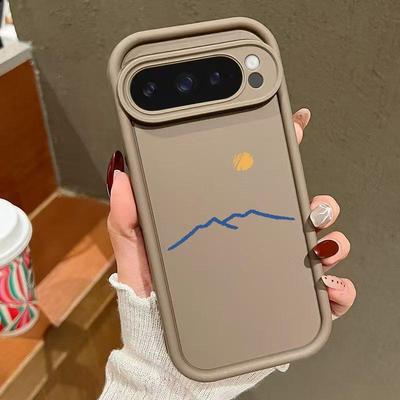 Husă de telefon simplă Sun Mountain rezistentă la căderi pentru Google Pixel 8/8A 9Pro 7Pro pentru cupluri
