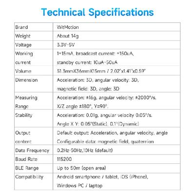 WitMotion WT901C485 9-Axis AHRS Inclinometer Acceleration+Gyro+Angle (XY 0.05° Accuracy)+Digital Compass, RS485 Modbus Protocol