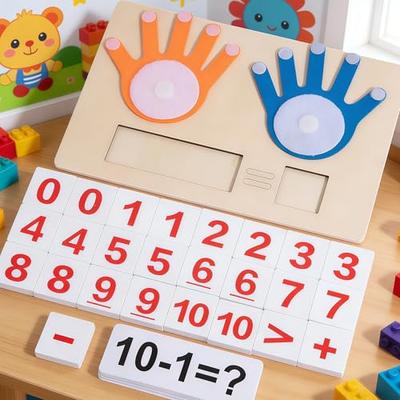 [Novo para 2026] Brinquedos de Dedos para Matemática, Brinquedos de Aprendizagem, Brinquedos de Matemática, Brinquedos Educacionais Montessori para Meninos e Meninas, Manipuláveis de Matemática, Pré-escolar, Dedo de Feltro