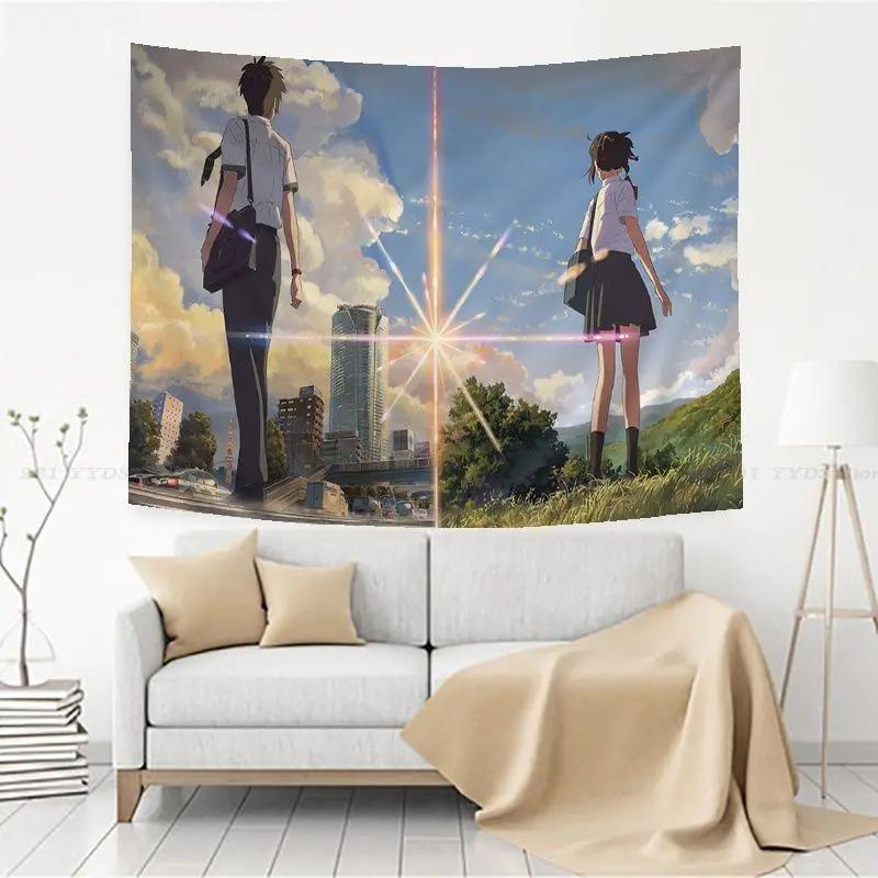 Office Living Room Tapestry Japanese Anime Your Name Tapestry Home Wall Decoration Tapestry