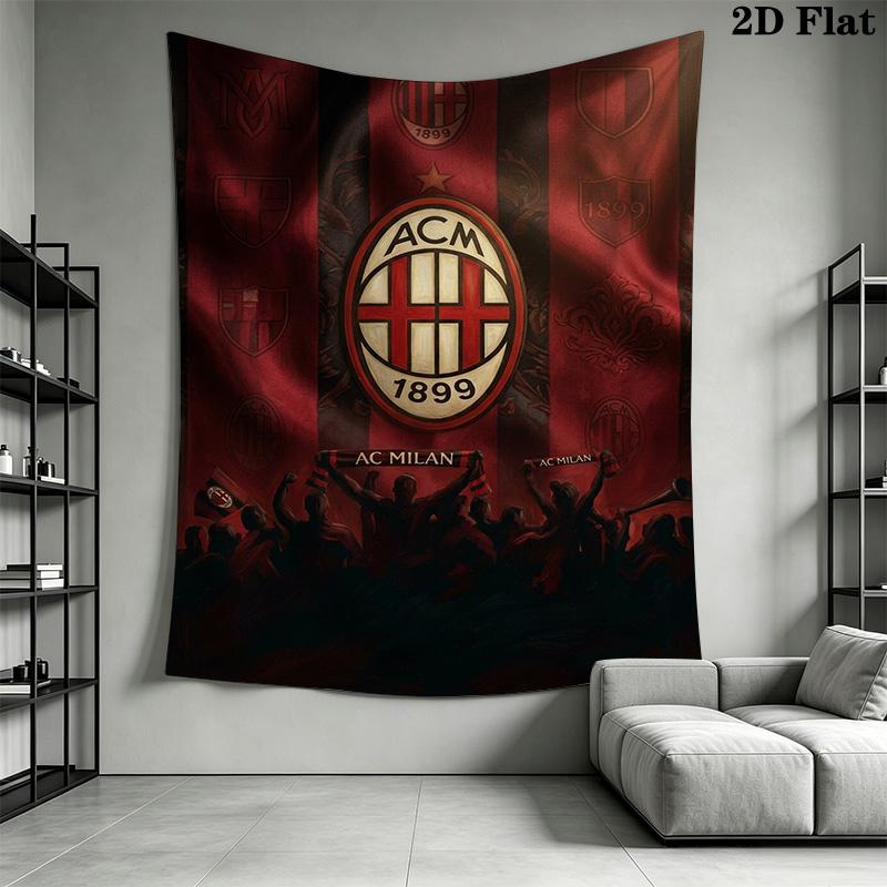 Ac Milan Crest Emblem Threepiece Set 1 Duvet Cover 2 Pillowcase Without Core Duvet Cover And Pillowcase Bedding Set Christmas Birthday Gift