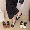 Wear flat bottom versatile square head cool slippers women 2025 new spring and summer low heel retro lazy bag head half drag