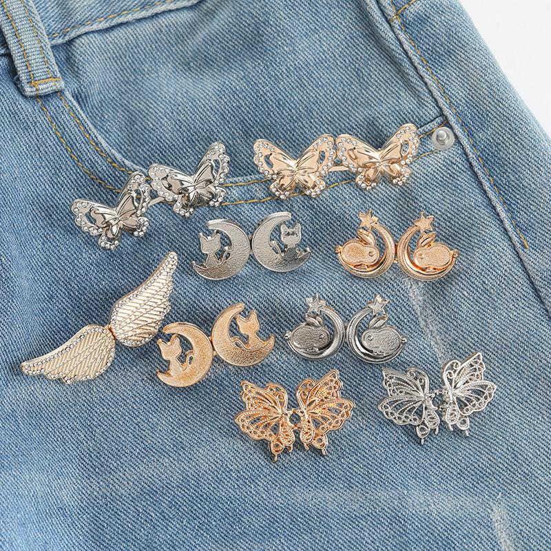 Mode Vleugels Broek Knop Taille Aansnoerclip Verstelbare Gesp Jeans Afneembare Gesp Pin Kleding Accessoires