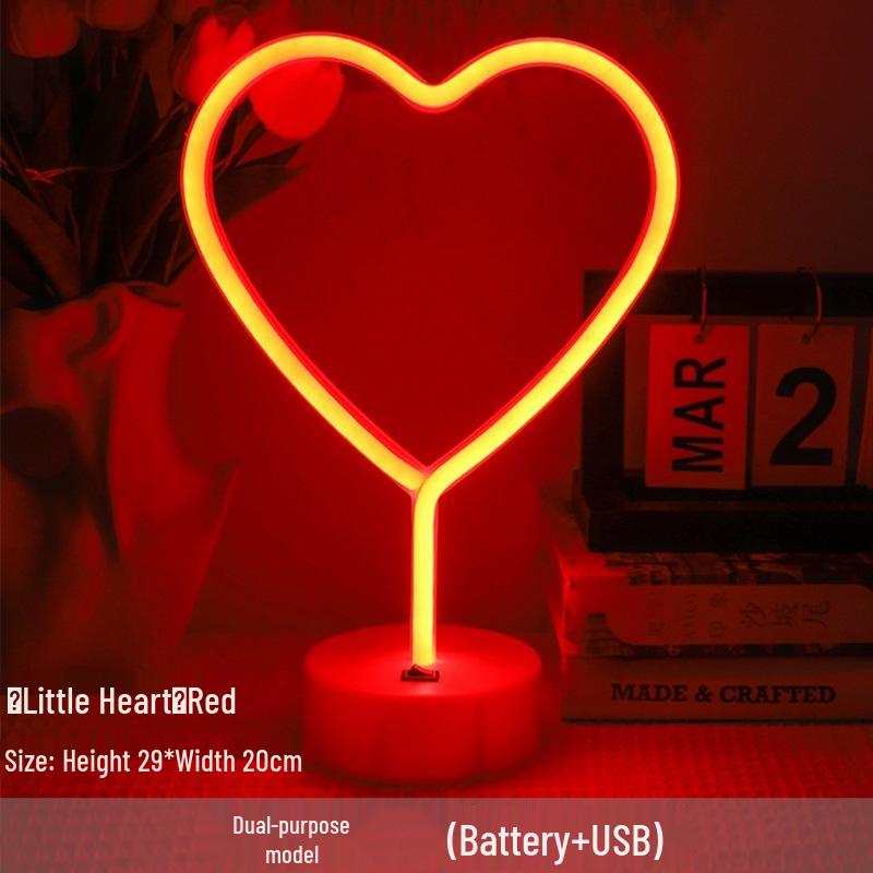 Korean Style Flamingo LED Neon Night Light - Decorative Christmas Fairy Accent with Round Base