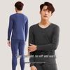 Men's Slim-Fit Fleece-Lined High-Neck Thermal Underwear Set (Plus Size), Ideal for Cold Weather
