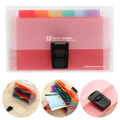 Office Supplies Plastic Expanding Document Bag Paper Organizer File Folder 13 Pockets